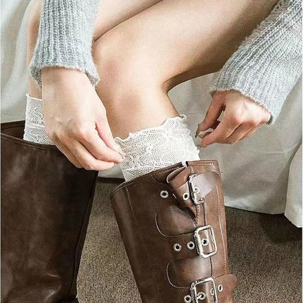 Lace Patchwork Knee High Socks